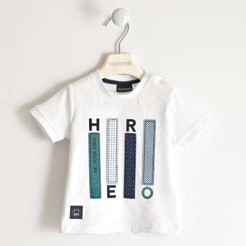 ブルーモチーフの”HERO”Tシャツ