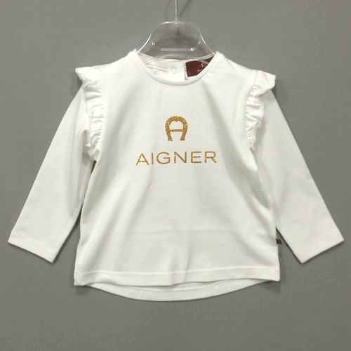 ”AIGNER”ロゴのminiガールズTシャツ