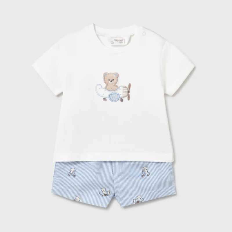 可愛いプロペラ機ベアーのＴシャツ＆ショートパンツSet
