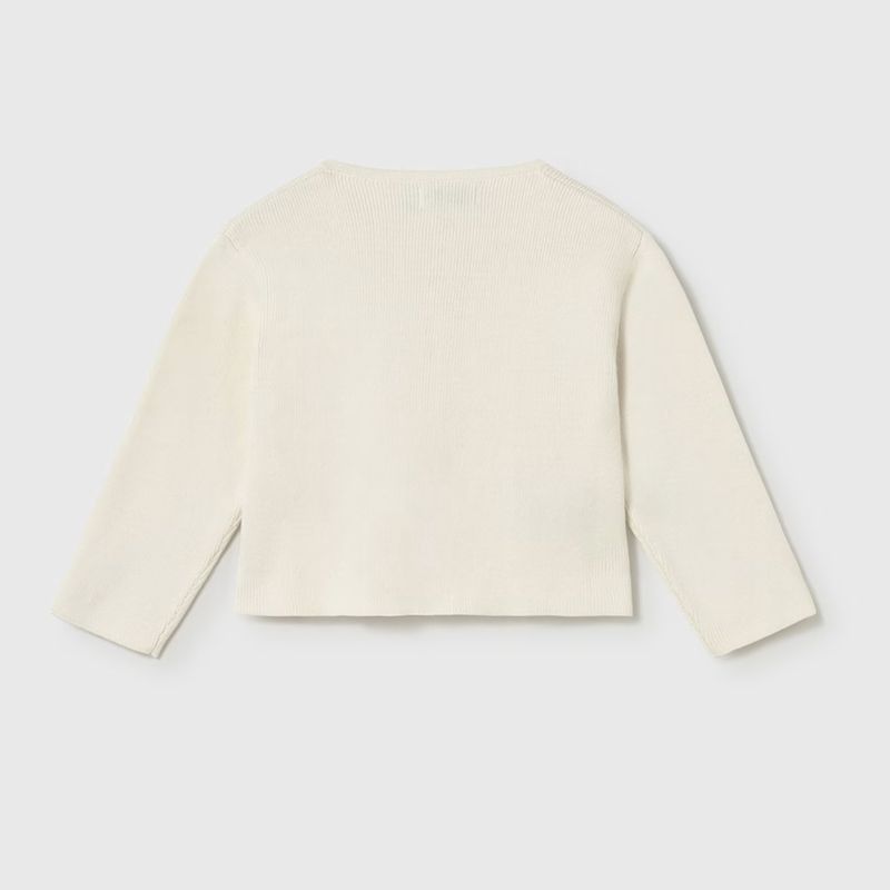 ナチュラルカラーのおリボン・コットンカーディガン