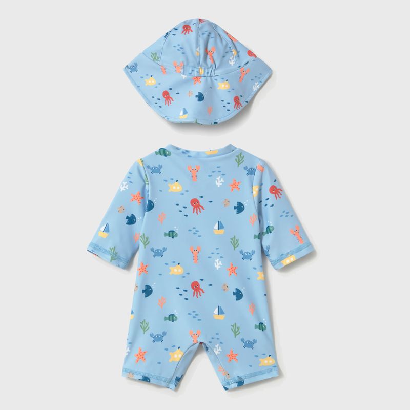 海の仲間たちのオールインワンスイムウエア＆ハットSet
