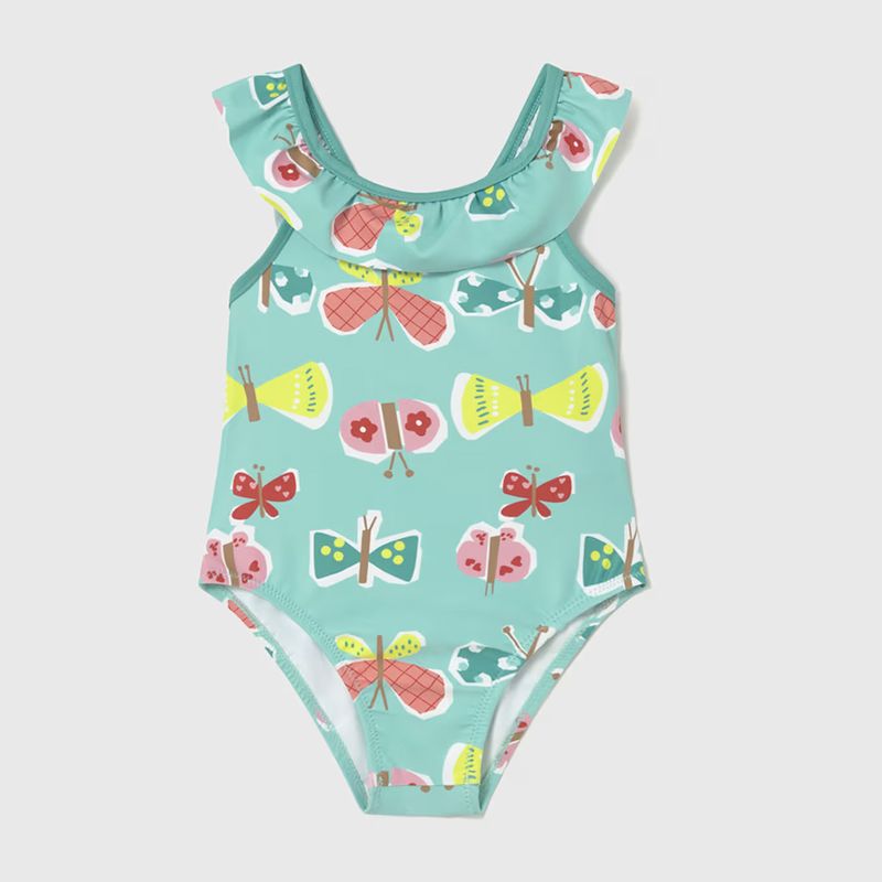 パステルグリーン・バタフライのスイムウエア