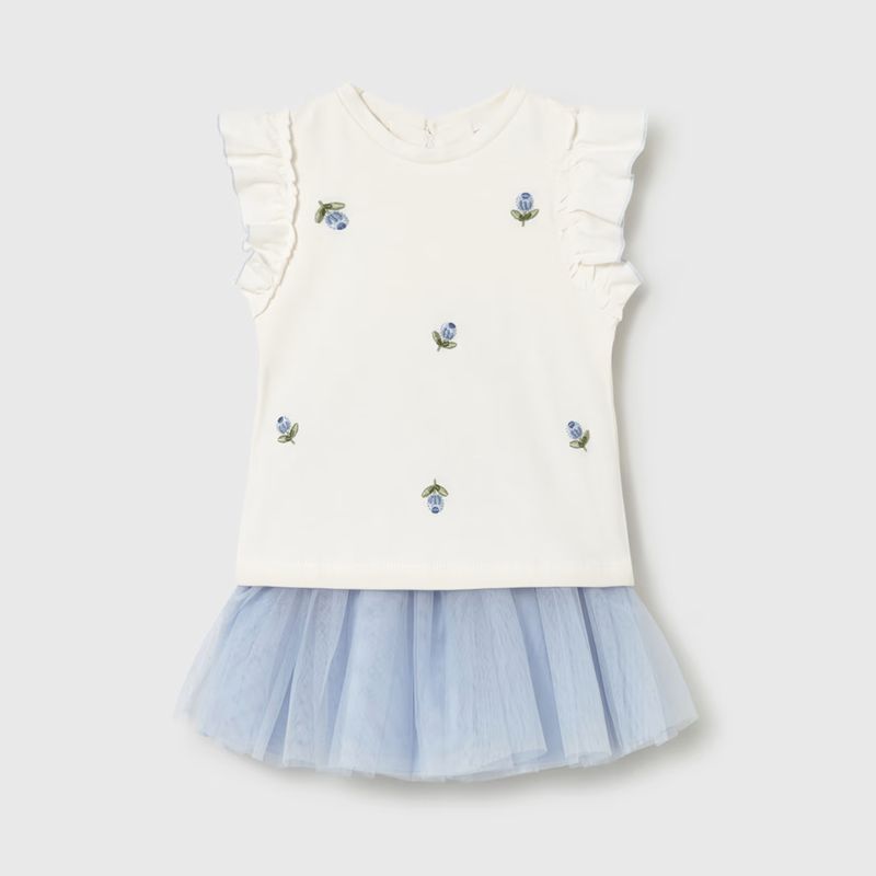 ローズフラワーＴシャツ＆チュールスカートSet