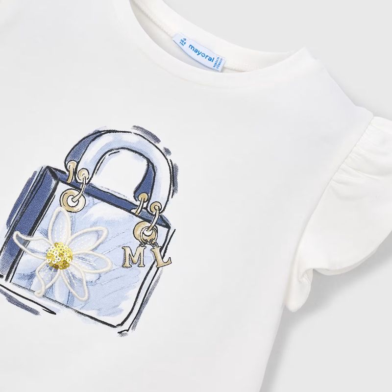 スカラップスリーブのBagＴシャツ