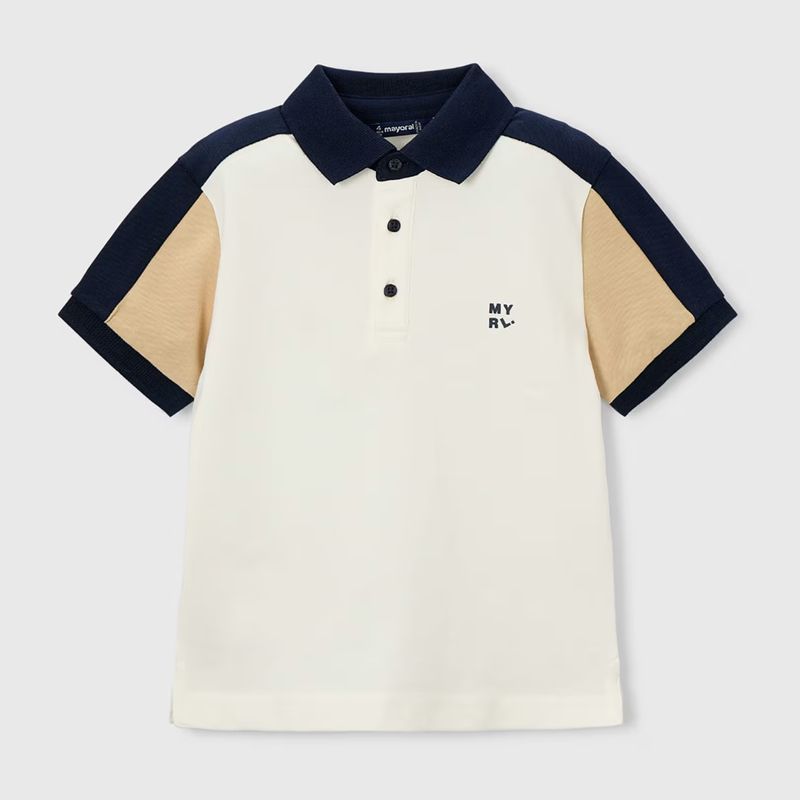 ショルダーラインの2トーンポロ