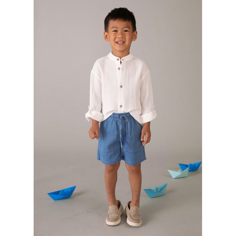 ソフトデニムのバミューダ