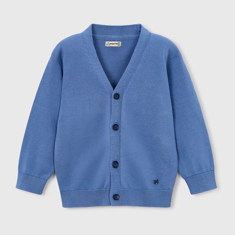 ロイヤルブルーのコットンカーディガン
