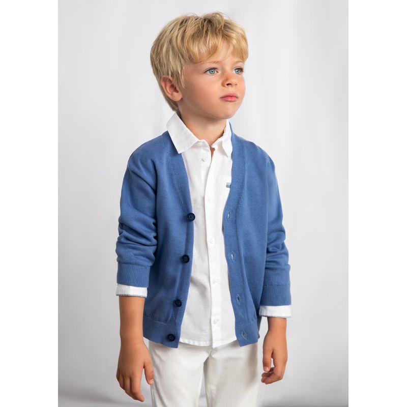 ロイヤルブルーのコットンカーディガン