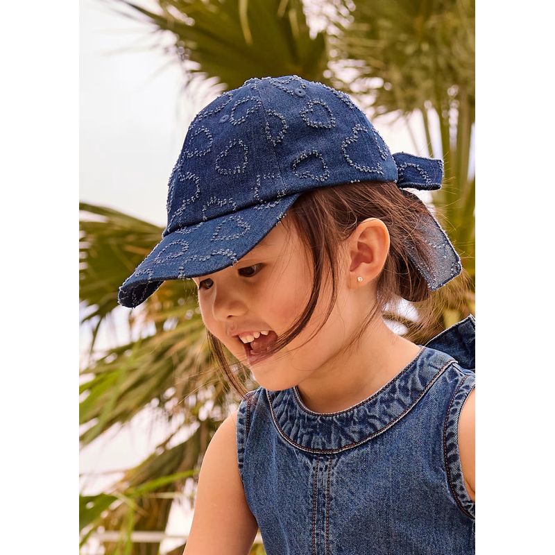 ハートデニムのおリボンキャップ