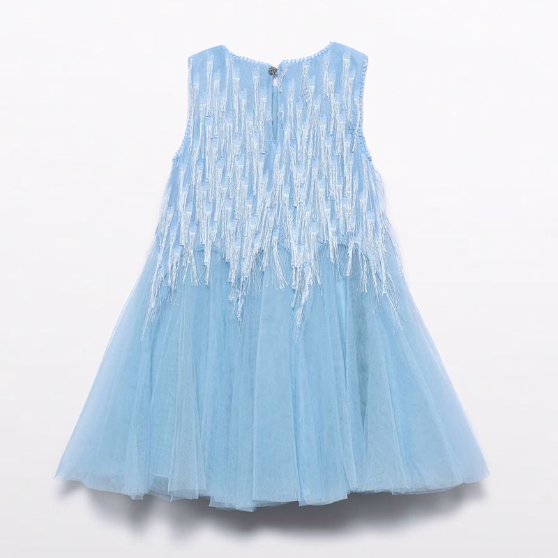 ブルーチュール・フリンジドレス