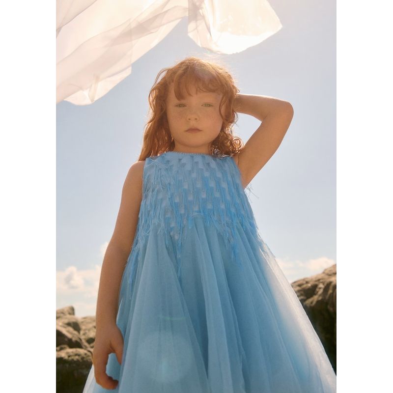 ブルーチュール・フリンジドレス