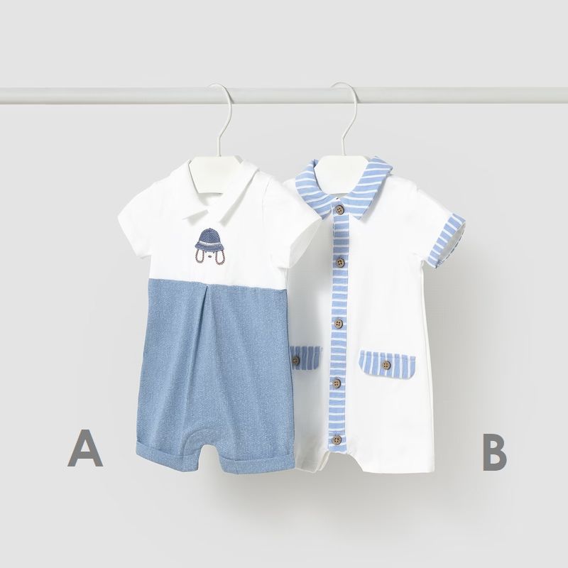 シンプルな前開きロンパース/B