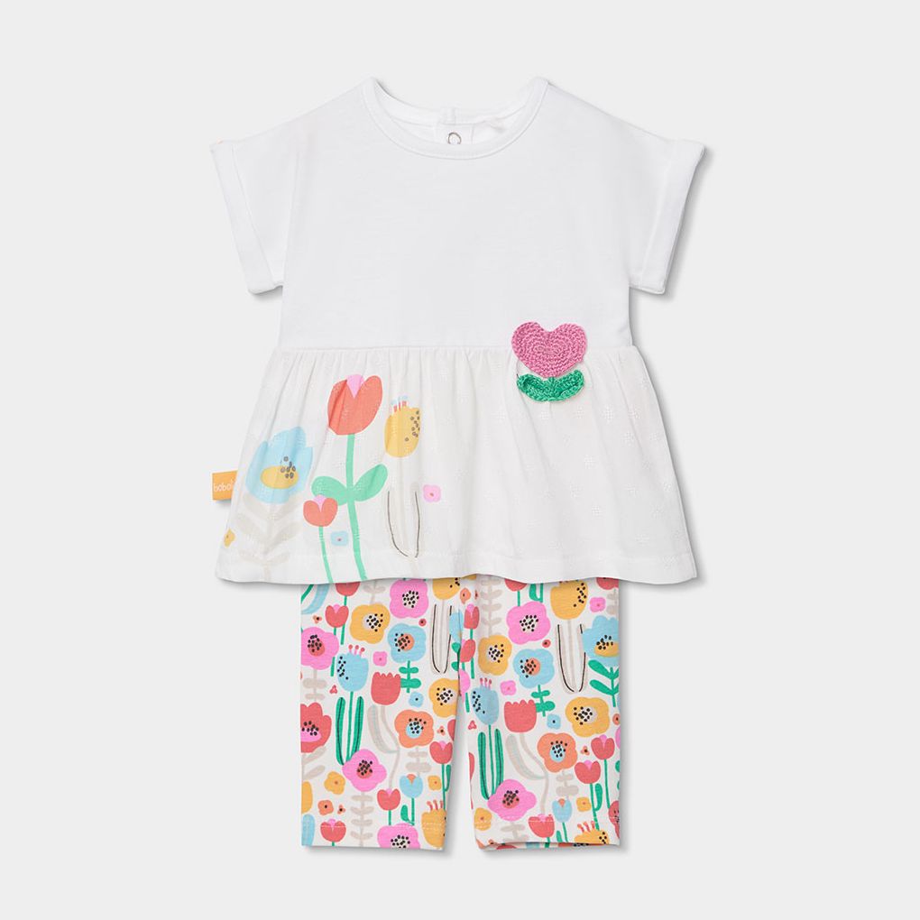 パステルフラワーのチュニック＆レギンスSet