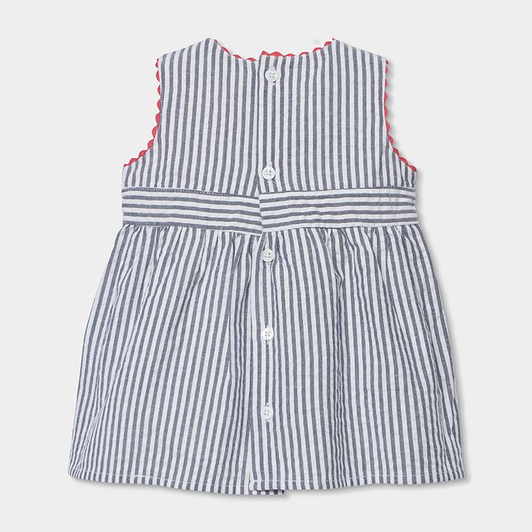 グレーストライプ・おリボンワンピース (ブルマ付き)