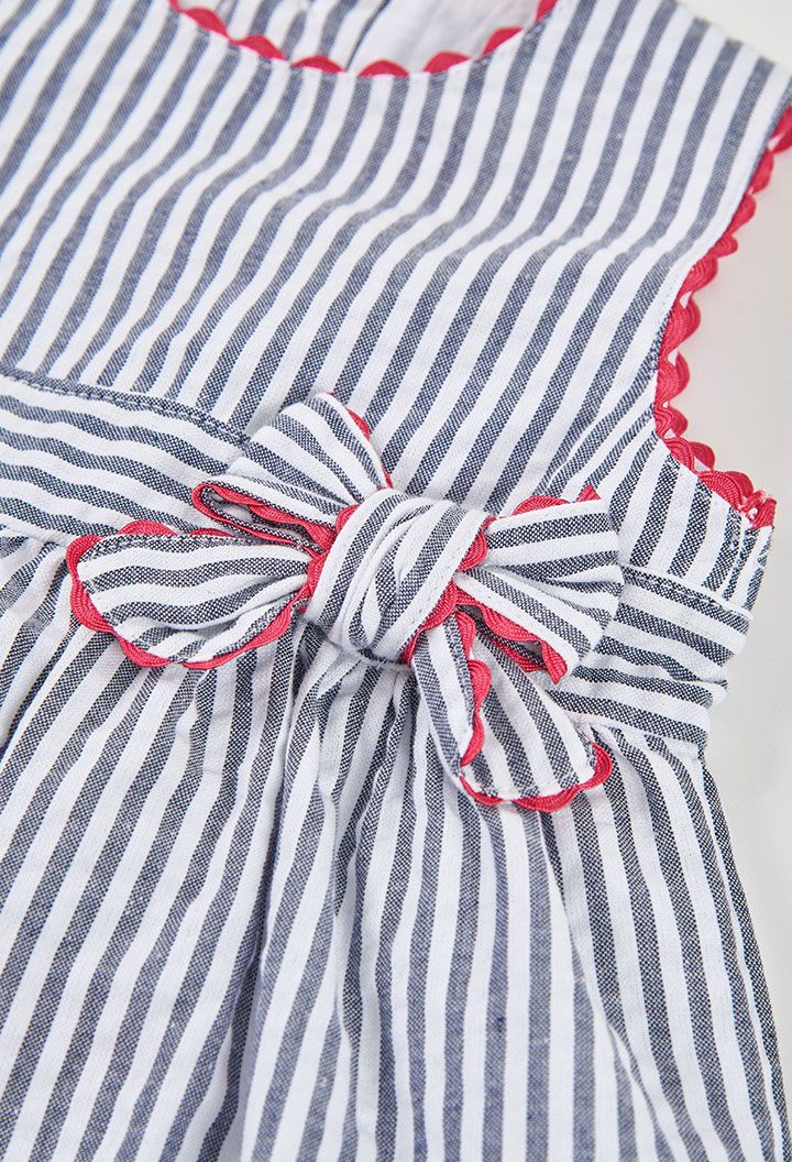 グレーストライプ・おリボンワンピース (ブルマ付き)