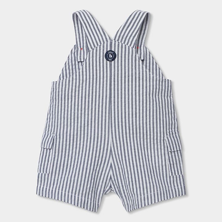 グレーストライプのサロペット＆ボディウエアSet