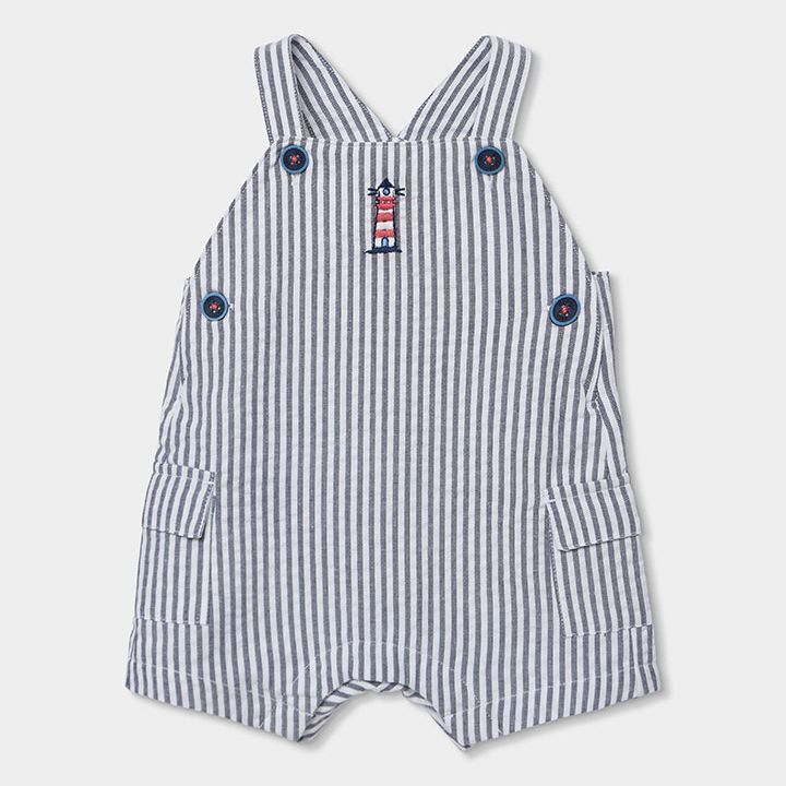 グレーストライプのサロペット＆ボディウエアSet