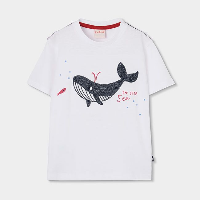 ネイビーホエールのモチーフＴシャツ