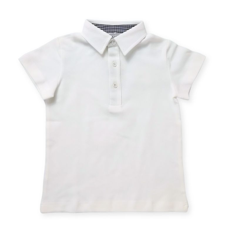上質コットン＆ネイビーギンガムのポロ