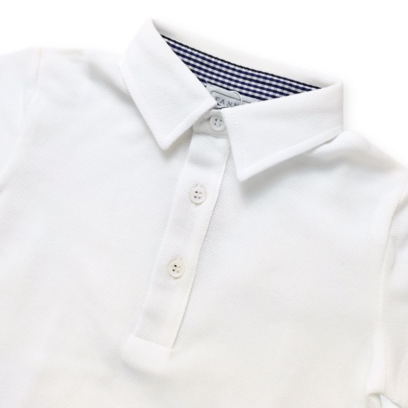上質コットン＆ネイビーギンガムのポロ