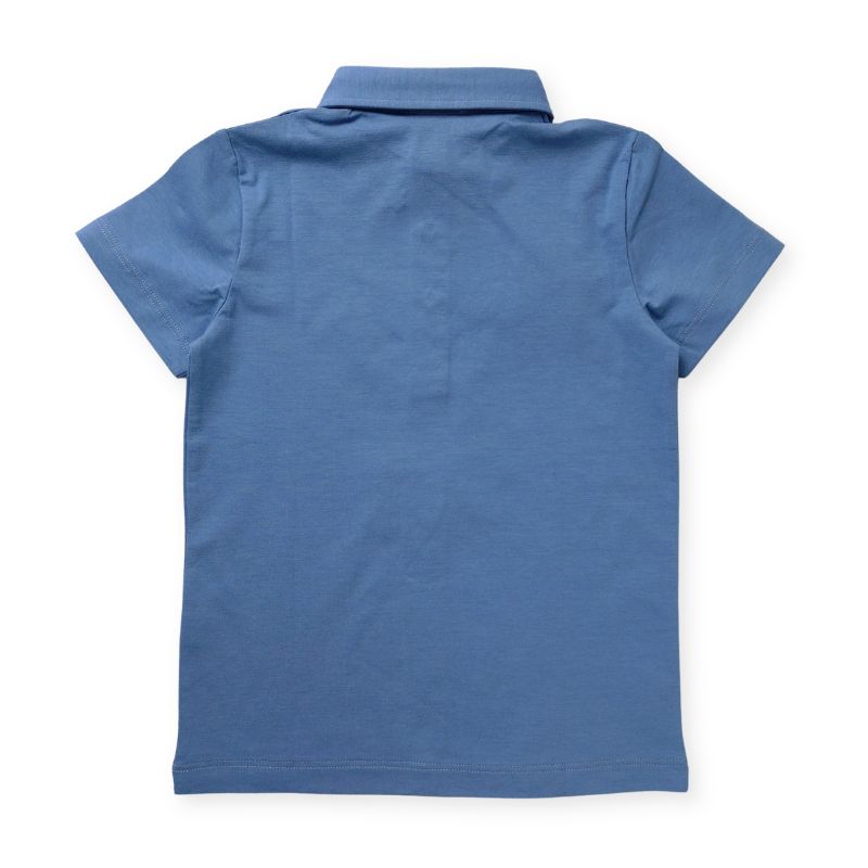 上質コットン＆ブルーストライプのポロ