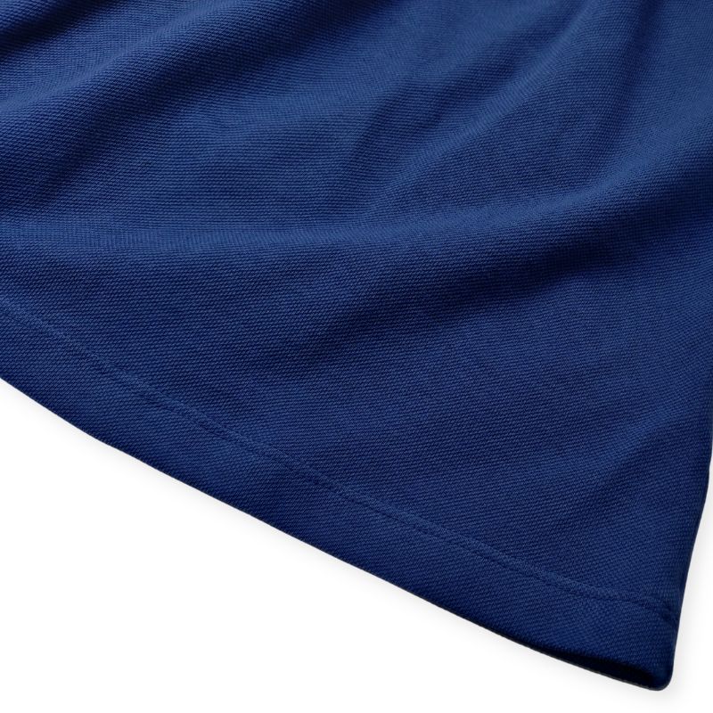 おリボンスカラップカラーのコットンジャージーワンピース (ネイビー)