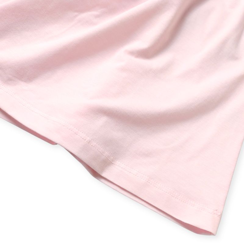 ドットスカラップカラーのコットンジャージーワンピース (ピンク)