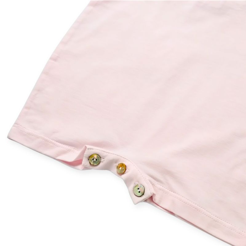 ドットスカラップカラーのBabyロンパース (ピンク)