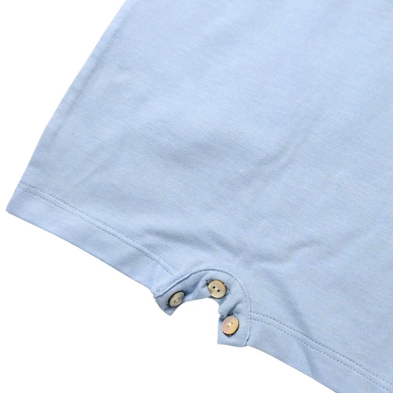 ドットスカラップカラーのBabyロンパース (ブルー)