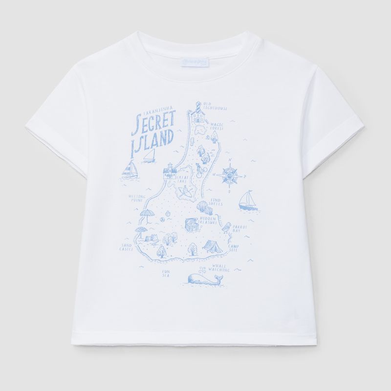ISLANDマッププリントのＴシャツ