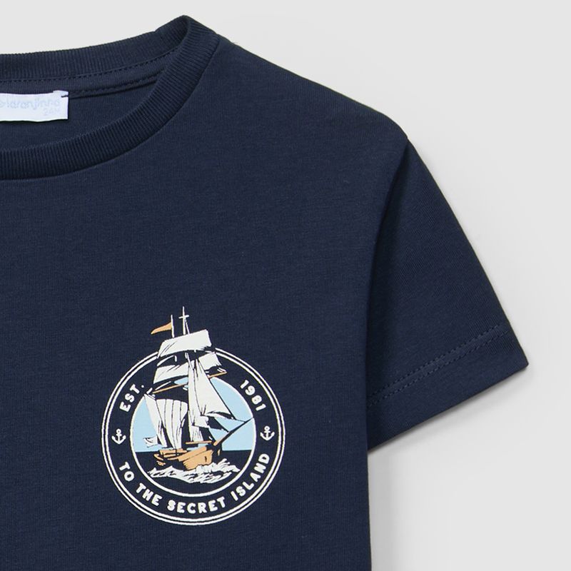 カッコイイヨットロゴのネイビーＴシャツ