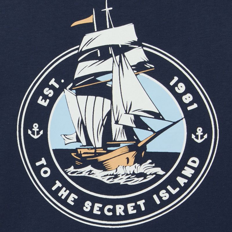 カッコイイヨットロゴのネイビーＴシャツ