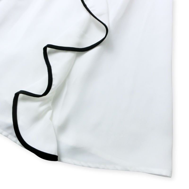 オーガンジーフリルの２トーンワンピース