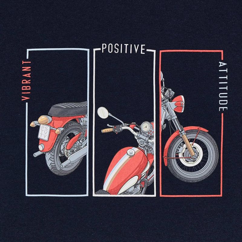 ネイビーカラーのバイクTシャツ