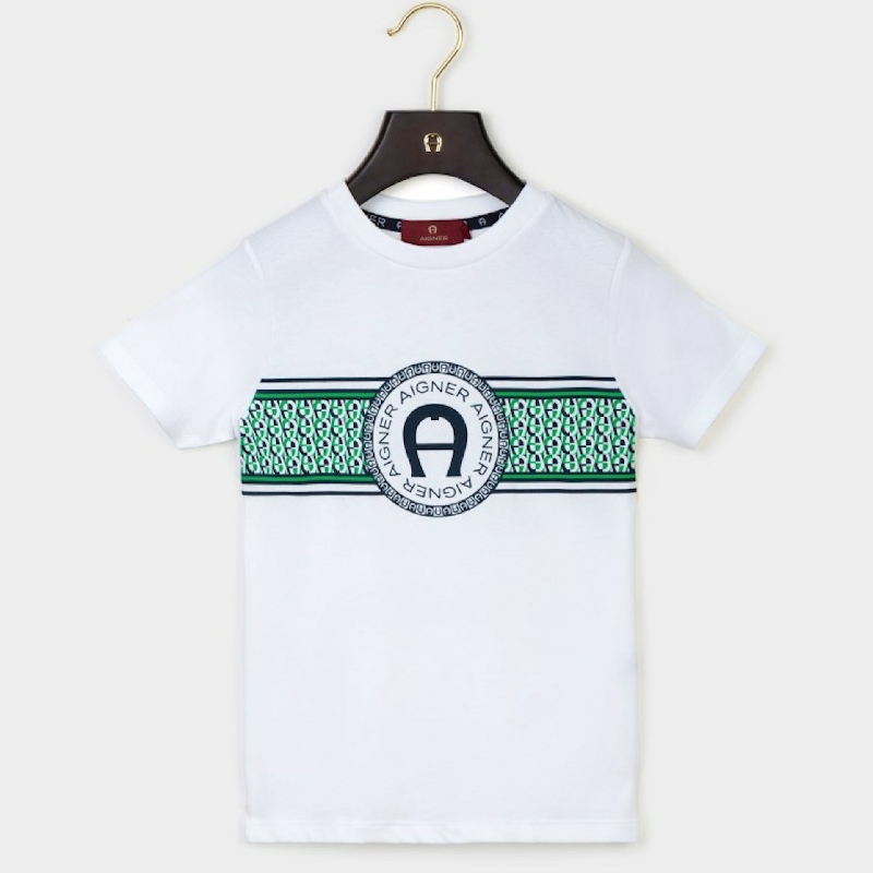AIGNER・ロゴラインのTシャツ (ホワイト)