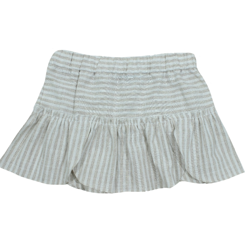 ベージュストライプのおリボンスカート