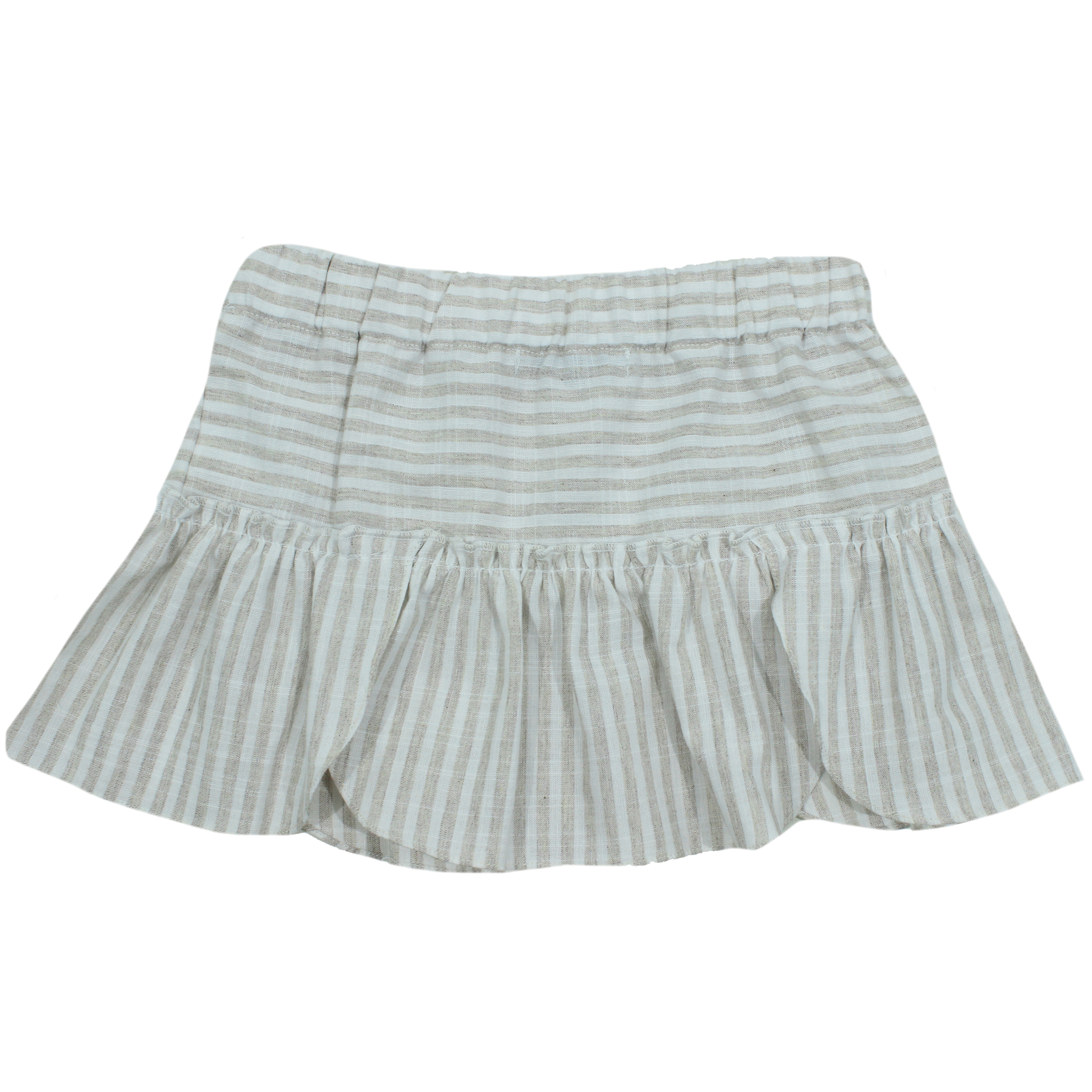 ベージュストライプのおリボンスカート