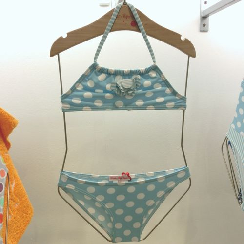 ブルードット&ストライプのビキニ