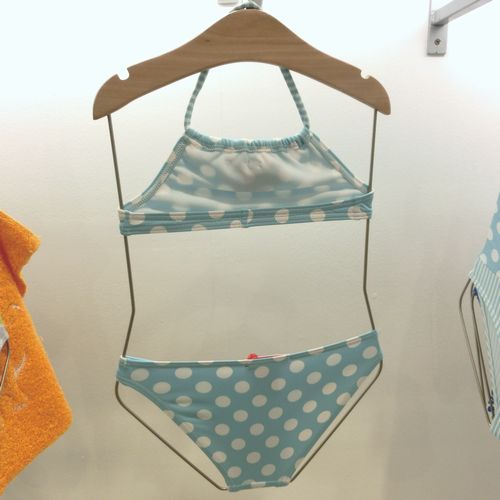 ブルードット&ストライプのビキニ