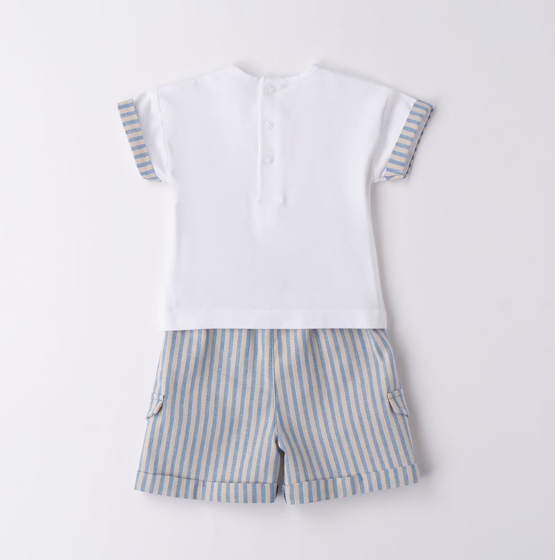 シックストライプのＴシャツ＆ショートパンツSet