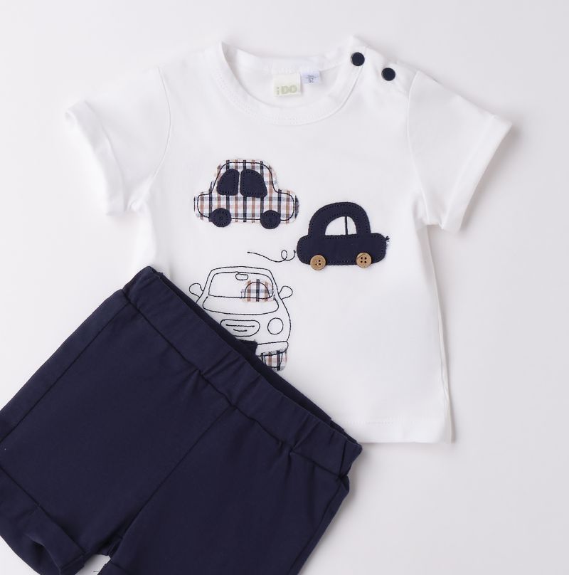 可愛いお車のＴシャツ＆ネイビーショートパンツSet