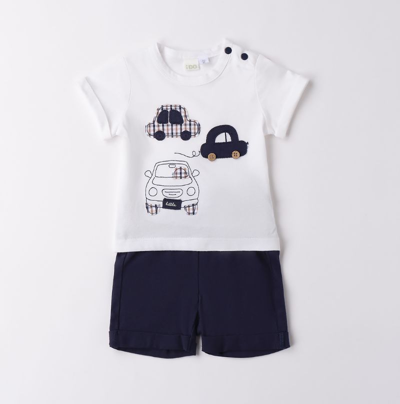 可愛いお車のＴシャツ＆ネイビーショートパンツSet