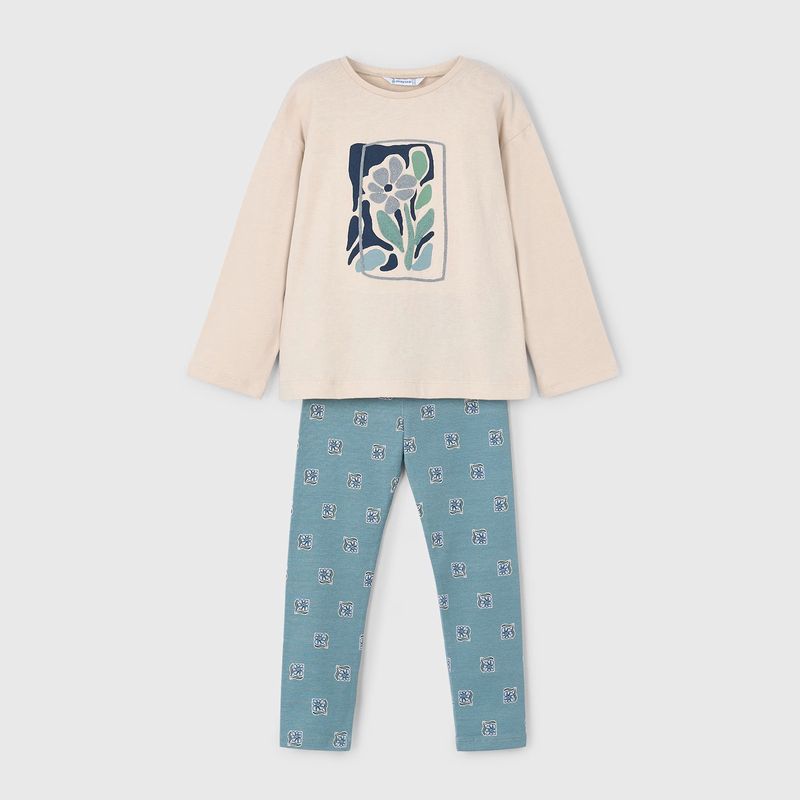 ナチュラルフラワーＴシャツ＆レギンスSet