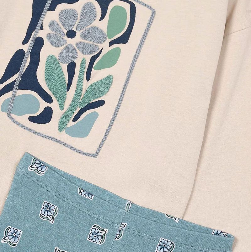 ナチュラルフラワーＴシャツ＆レギンスSet