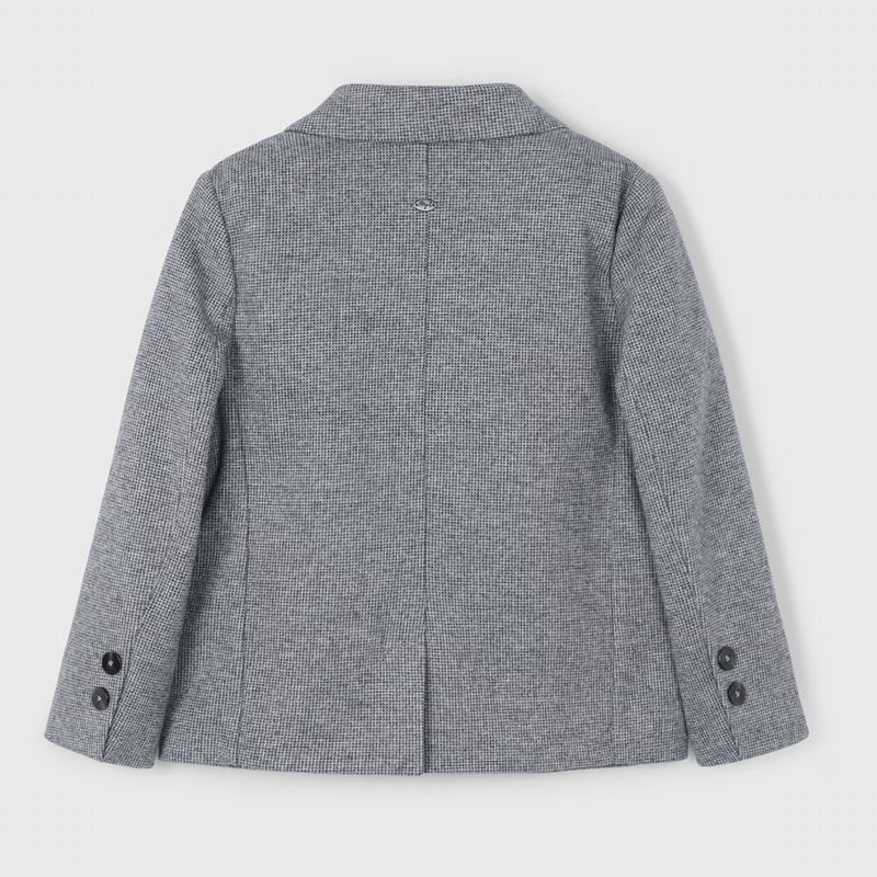 グレー・ピンチェックのジャケット＆ロングパンツSet