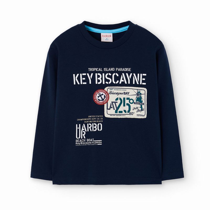 イカリモチーフのネイビーＴシャツ