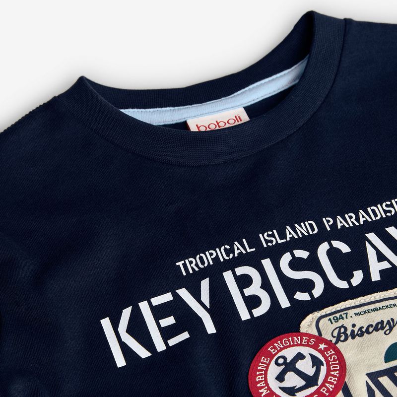 イカリモチーフのネイビーＴシャツ