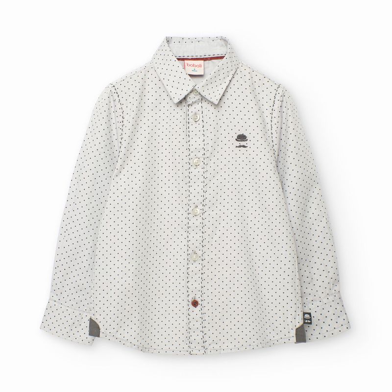 ジェントルマンモチーフのドット柄シャツ