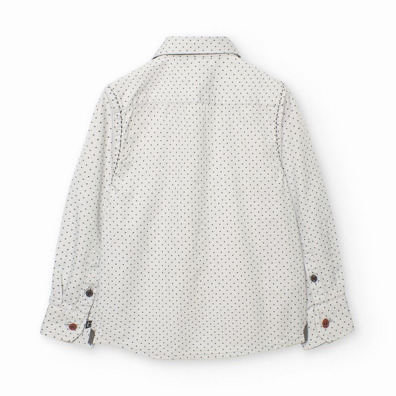 ジェントルマンモチーフのドット柄シャツ