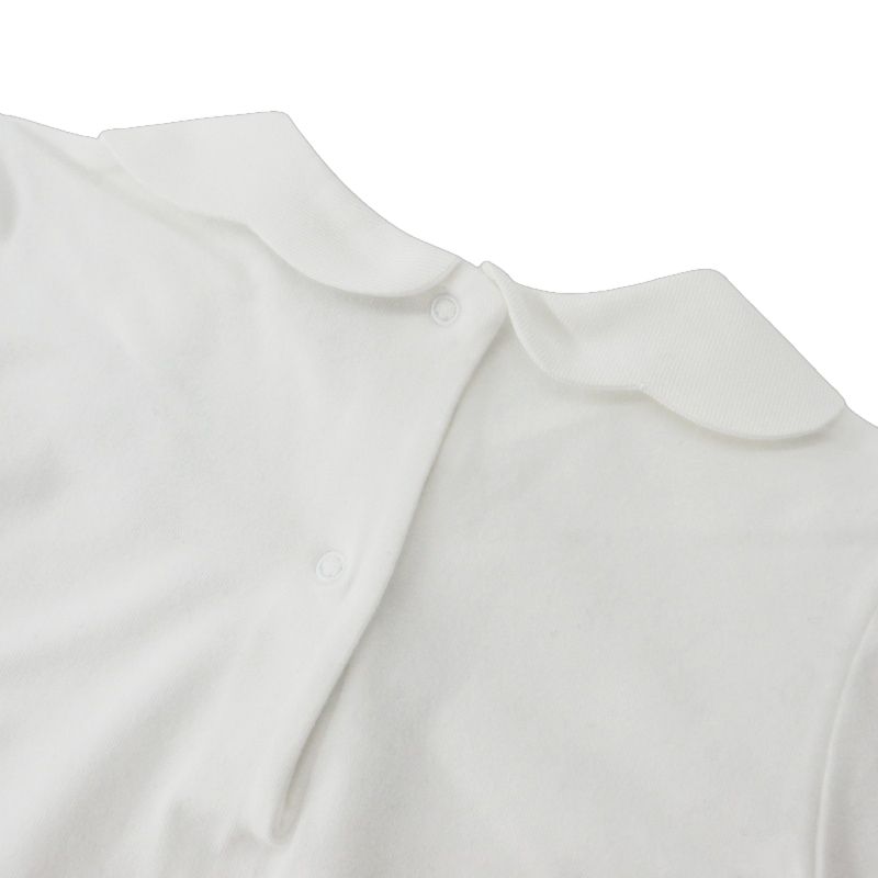 薄手上質ジャージー・スカラップカラーのポロブラウス